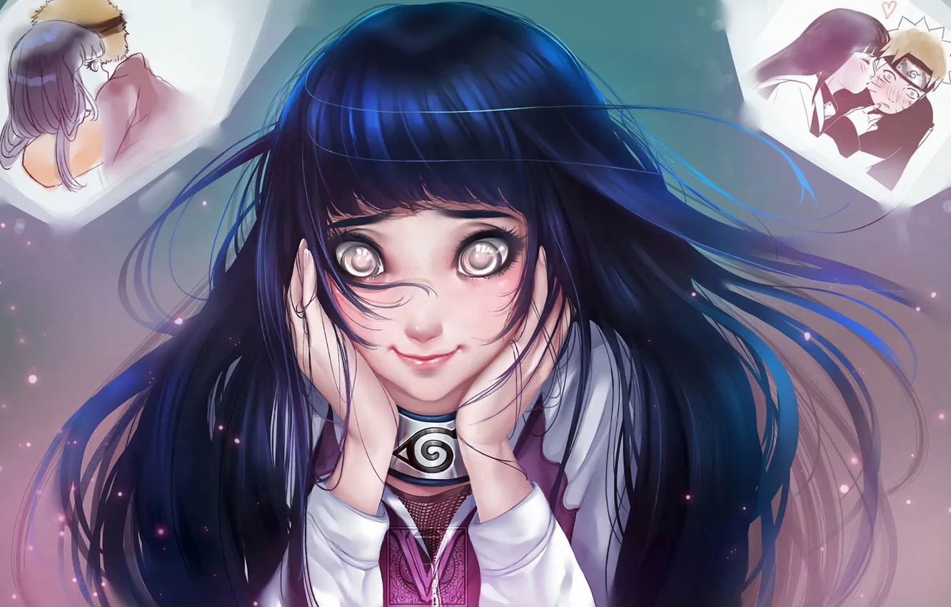 Photo wallpaper girl, thoughts, desire, Naruto, anime, art, embarrassment, Hyuuga Hinata