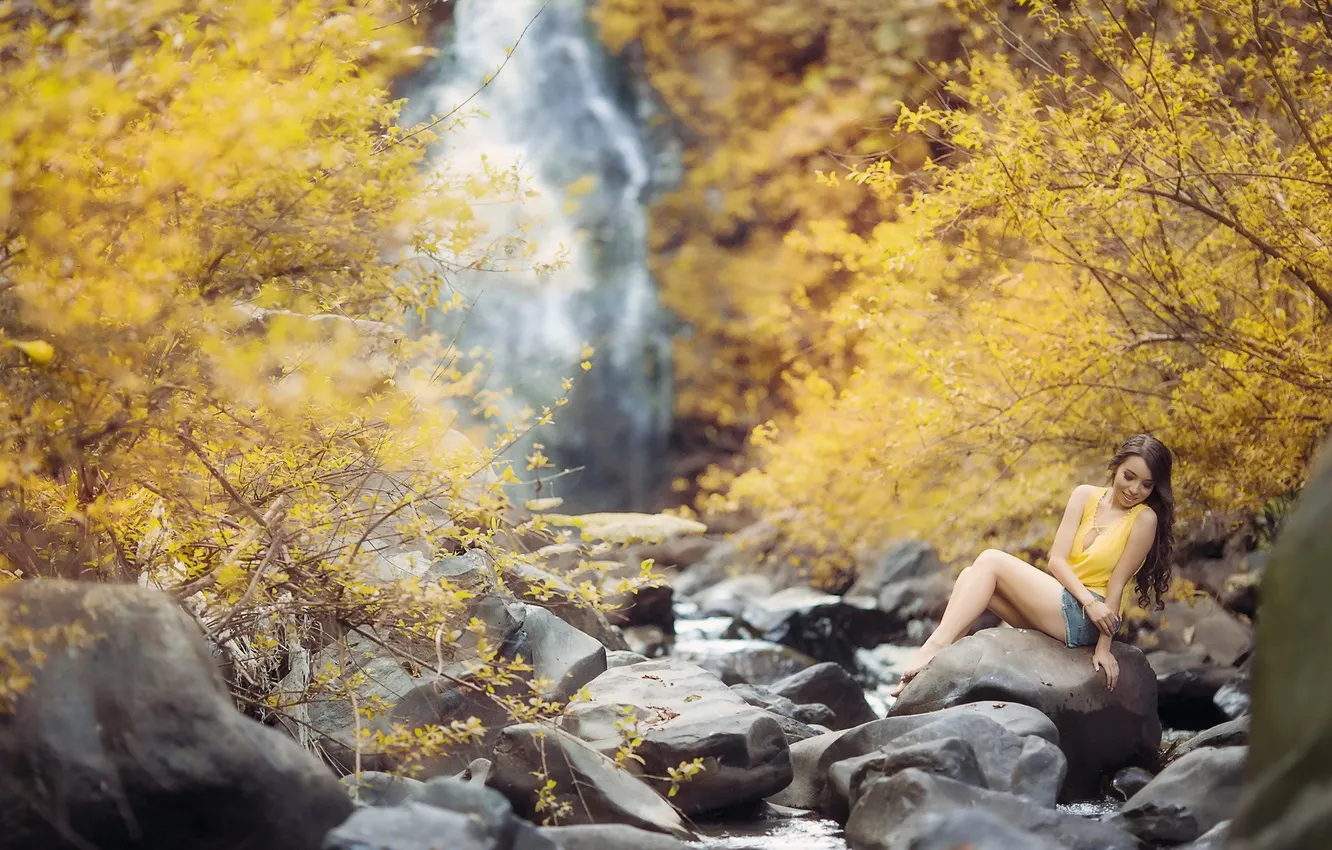 Photo wallpaper girl, background, Asian