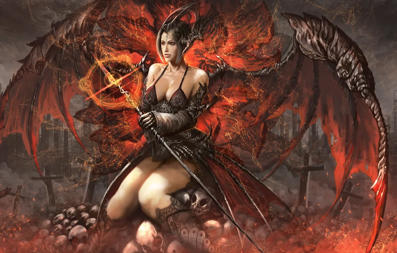 Photo wallpaper girl, the demon, demoness