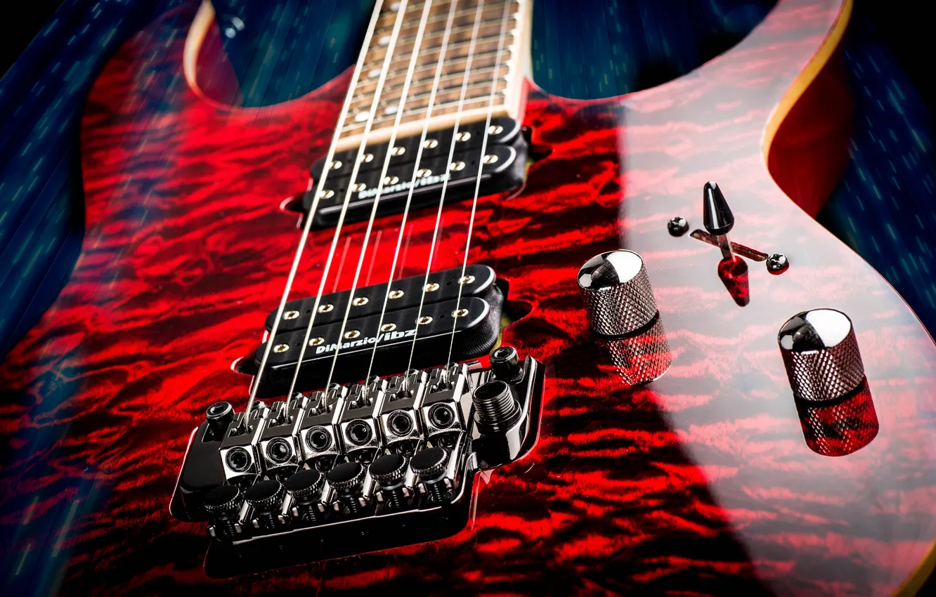 Photo wallpaper macro, music, background, guitar