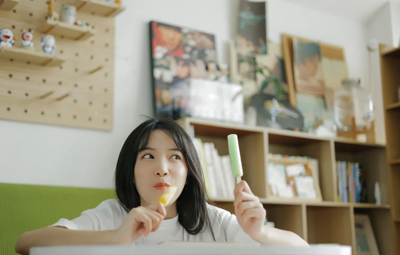 Photo wallpaper ice, woman, smile, beautiful, model, pretty, asian, cute