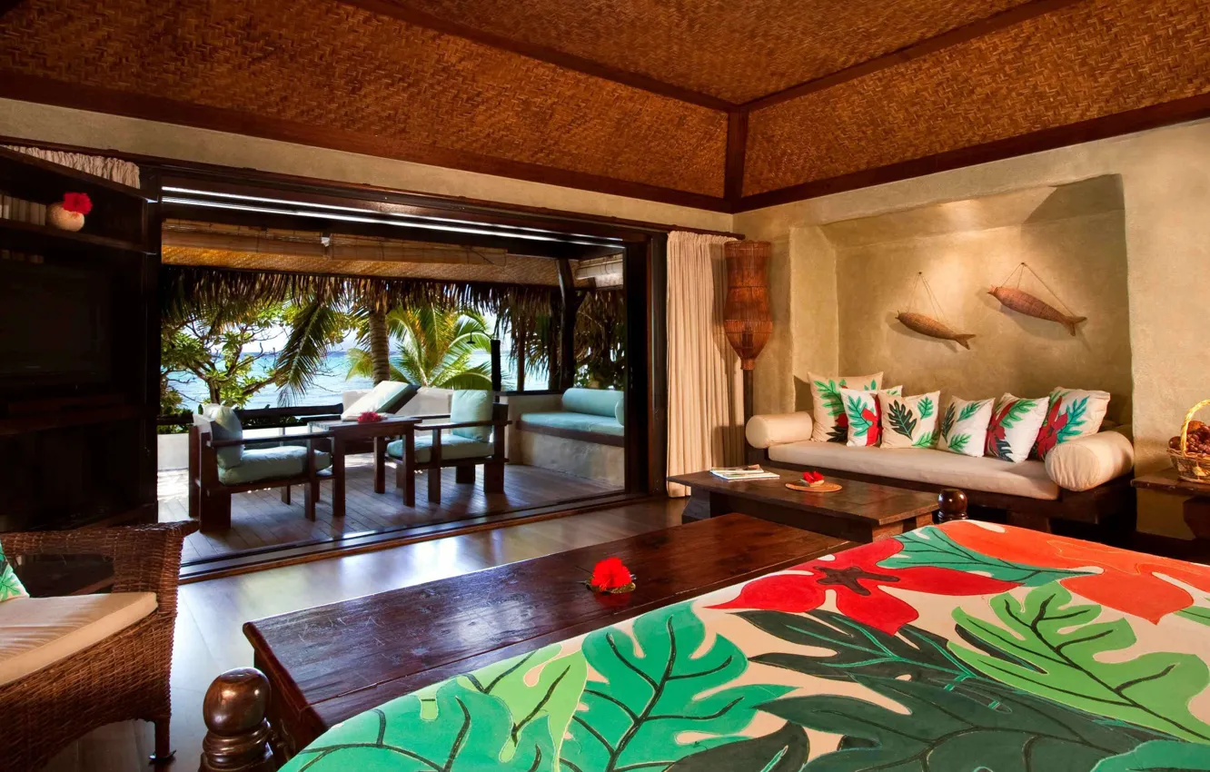 Photo wallpaper design, style, interior, the hotel, Bungalow, Premium, bungalow, beachfront