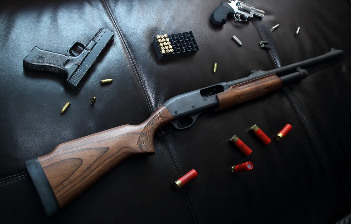 Photo wallpaper gun, weapons, the gun, cartridges, revolver