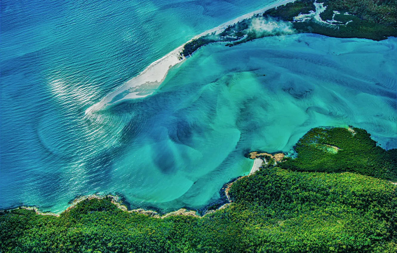 Photo wallpaper the ocean, panorama, type of drill