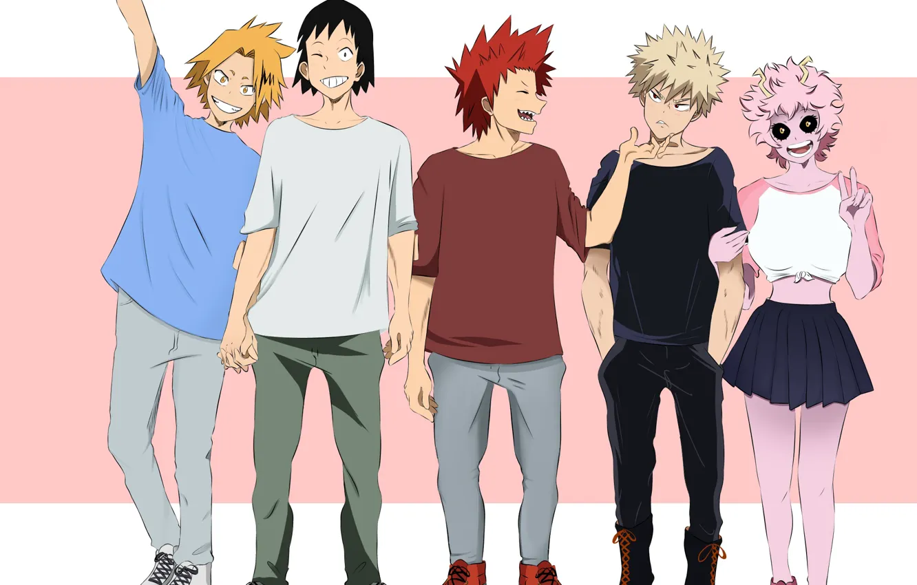 Photo wallpaper Boku no Hero Academy, My Hero Academia, Kaminari Denki, Bakugou Katsuki, Ashido Mina, Sero Hanta, …