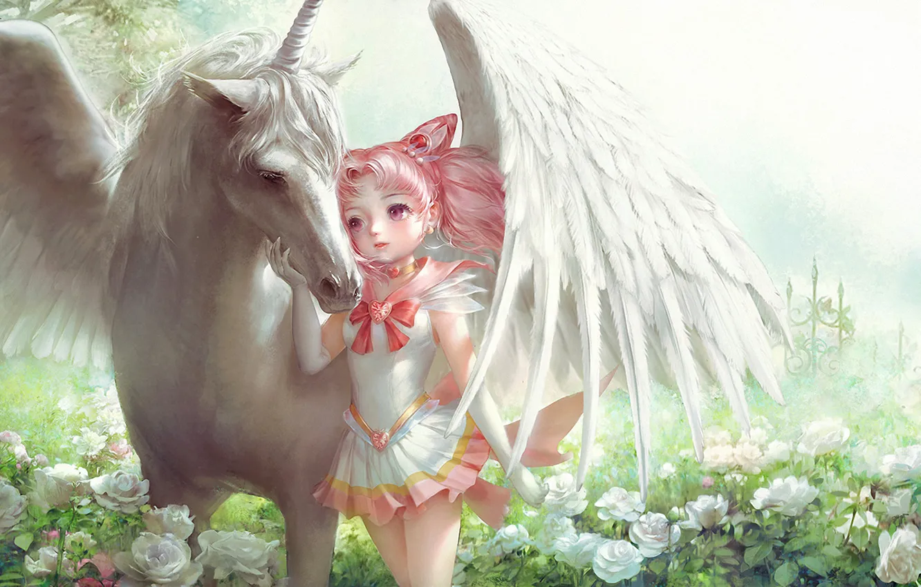 Photo wallpaper girl, Pegasus, Sailor Moon