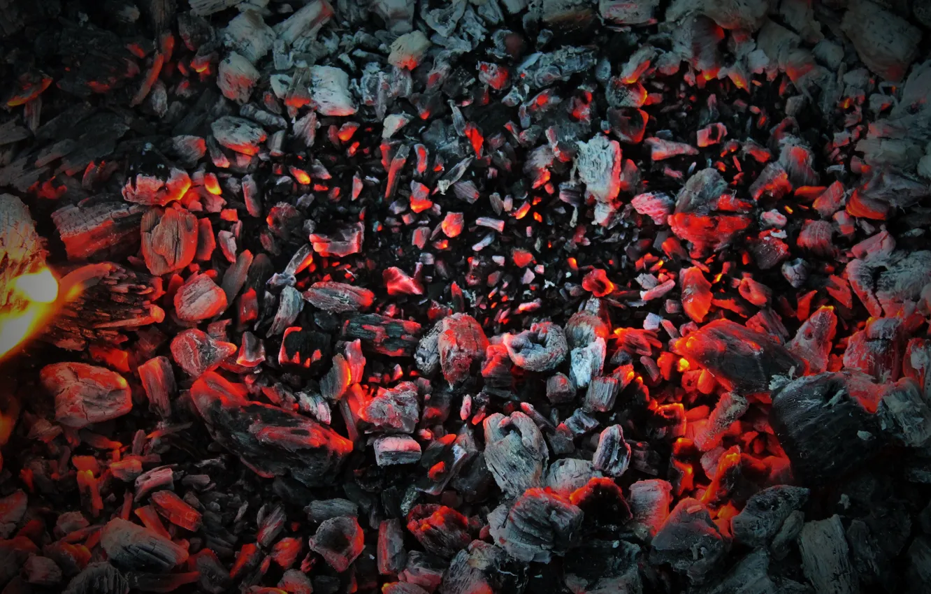Photo wallpaper heat, coal, the fire