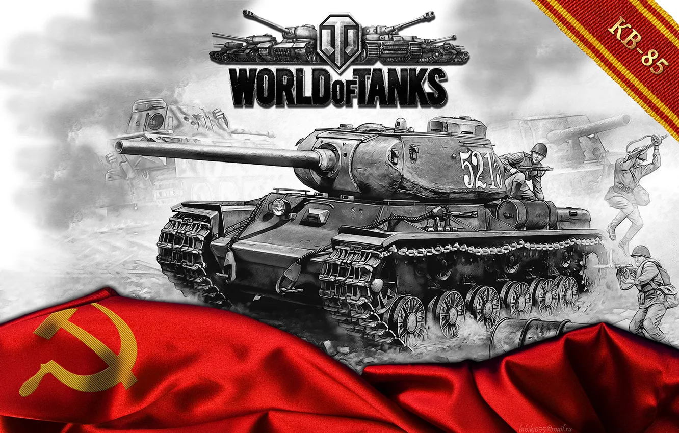 Photo wallpaper art, tank, USSR, WoT, World of Tanks, The KV-85, Heavy Tank