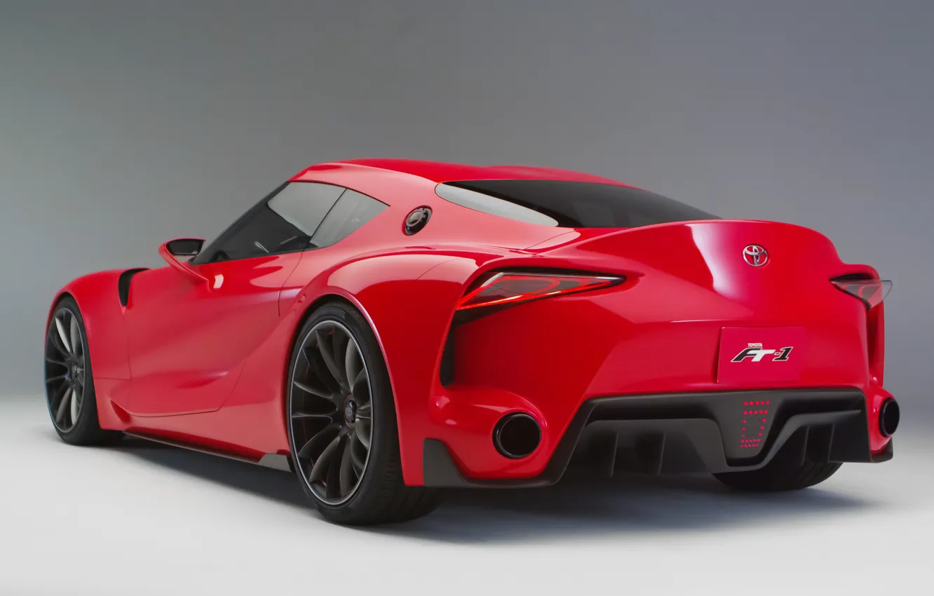 Photo wallpaper Concept, red, the concept, Toyota, beautiful, rear view, FT-1