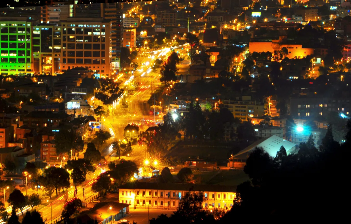 Photo wallpaper night, night, Bogota, Colombia, Colombia, Bogota