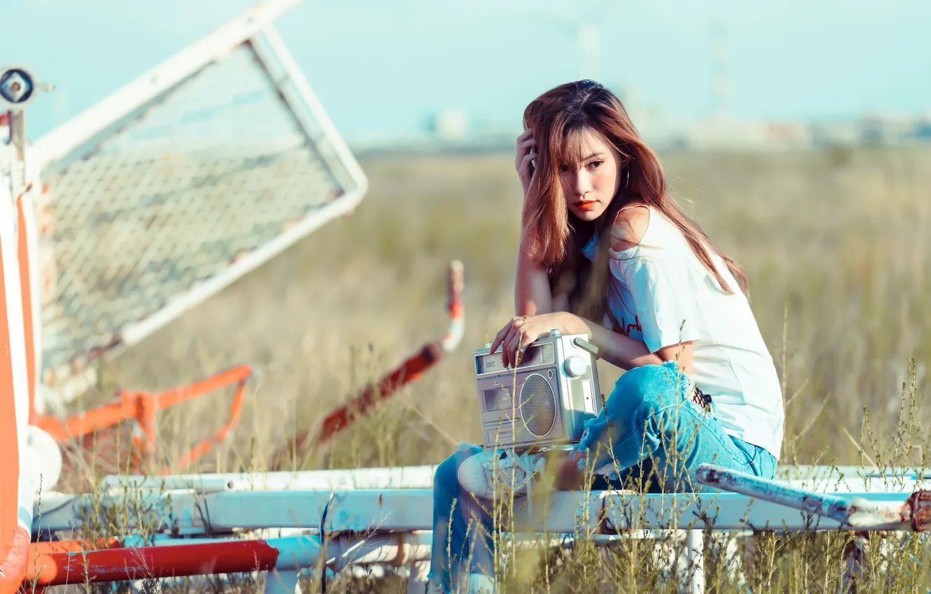 Photo wallpaper summer, girl, face, cutie, tape