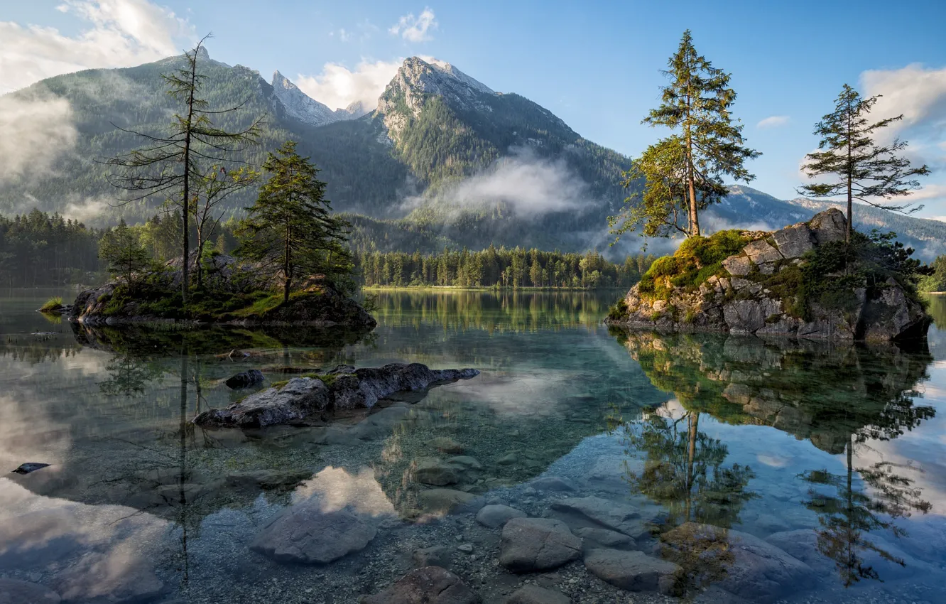 Photo wallpaper forest, water, mountains, nature, rocks, Germany
