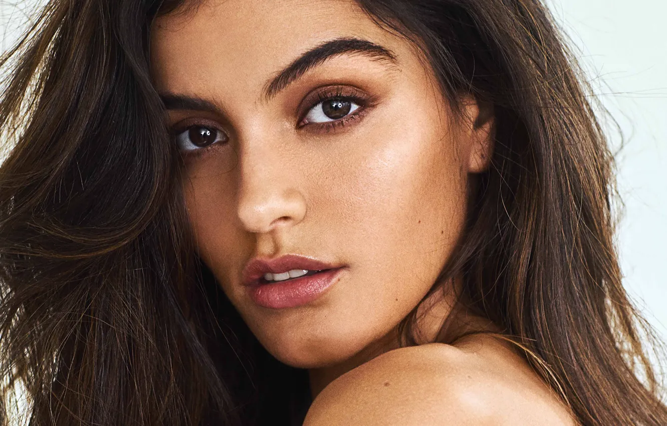 Photo wallpaper look, girl, face, brunette, Michelle Xavier