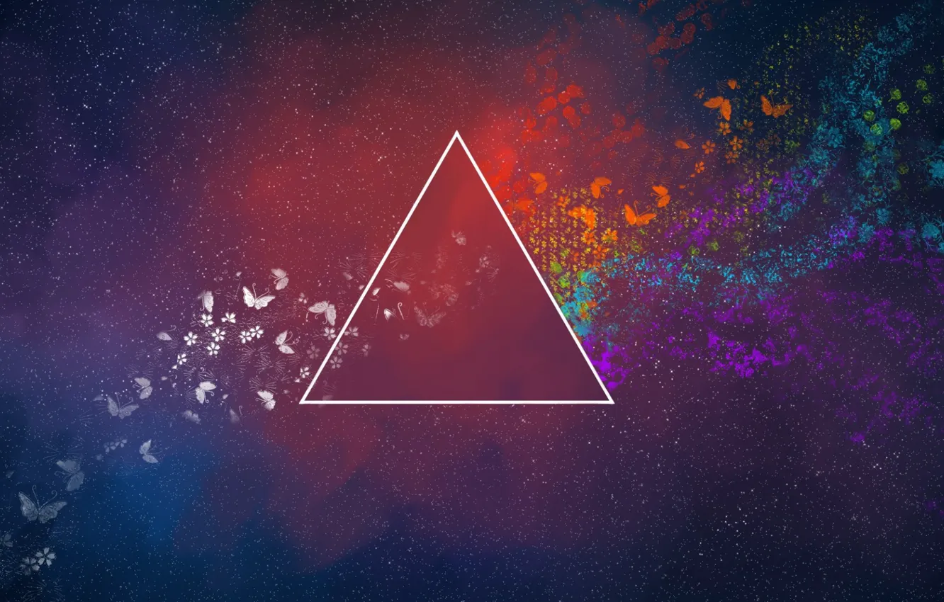 Photo wallpaper Music, Space, Triangle, Pink Floyd, Art, Prism, Rock, Dark side of the moon