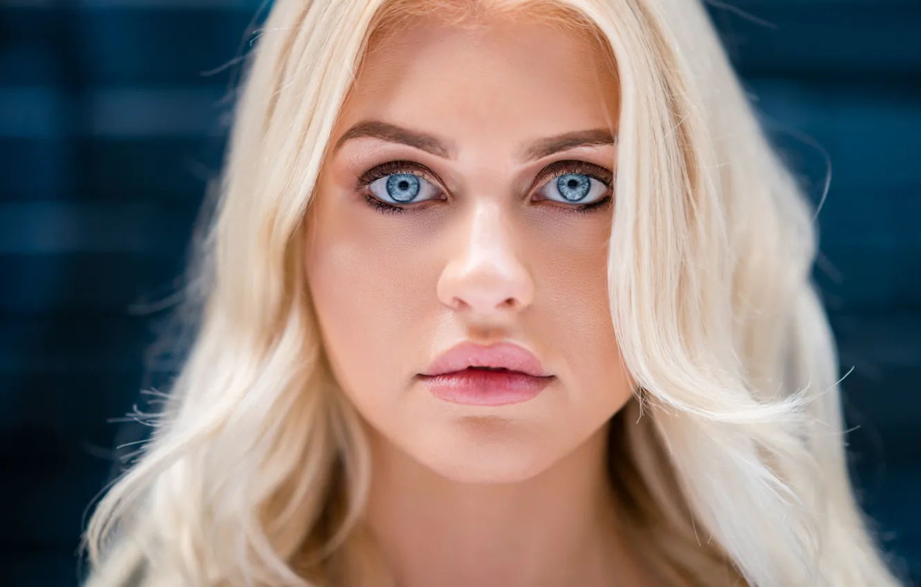 Photo wallpaper look, close-up, face, model, portrait, makeup, hairstyle, blonde