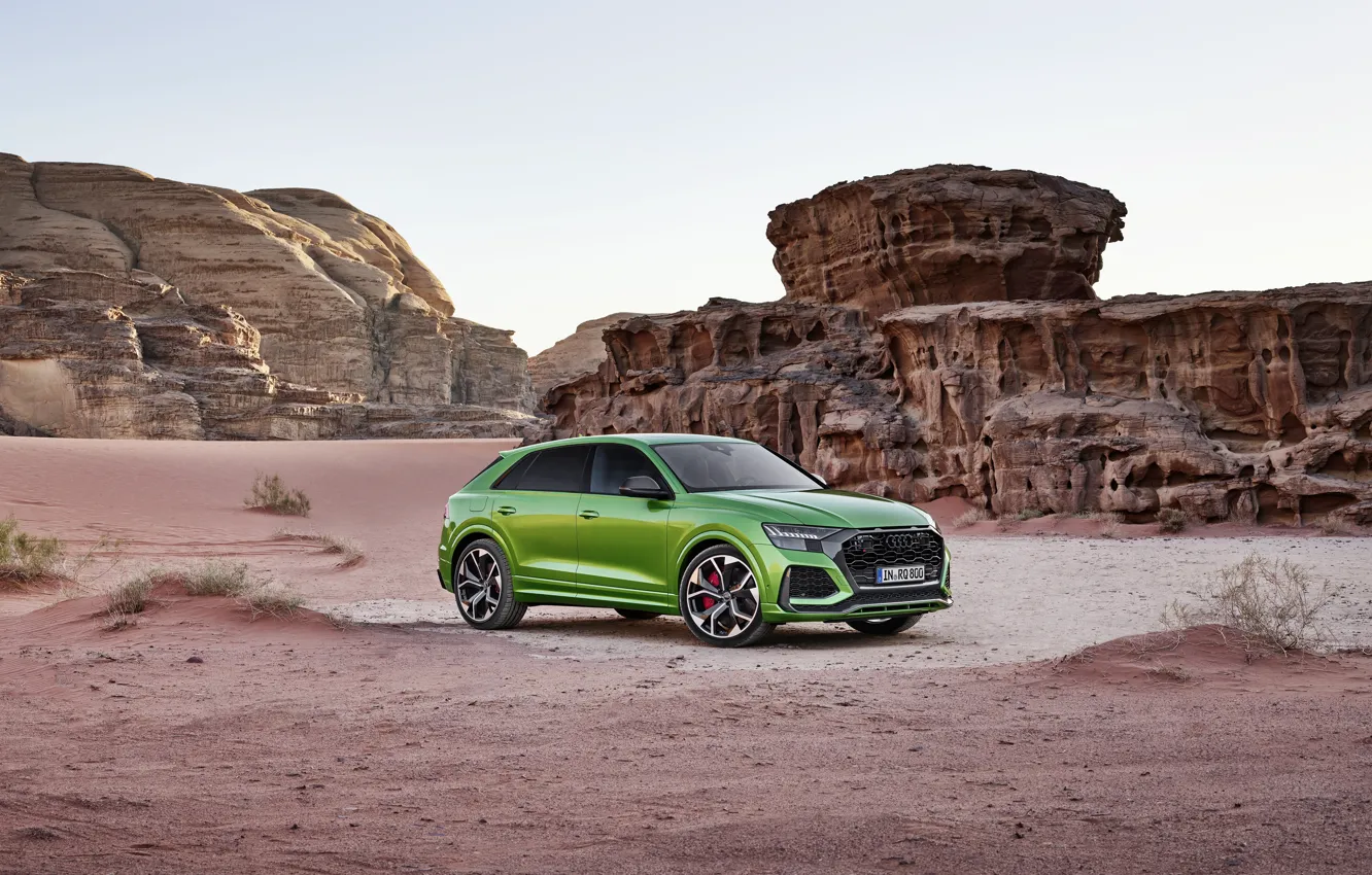 Photo wallpaper Audi, desert, crossover, 2020, RS Q8