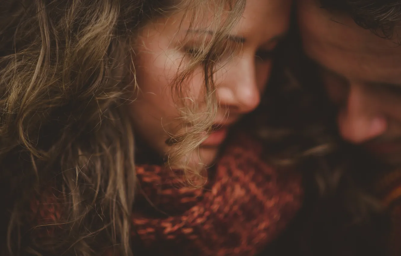 Photo wallpaper girl, guy, lovers, curls