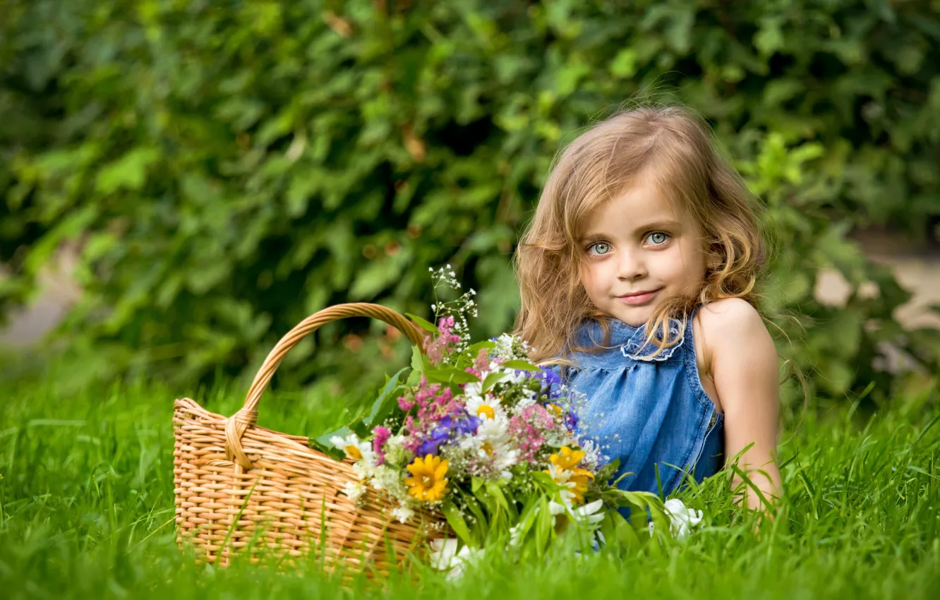 Photo wallpaper summer, flowers, mood, girl