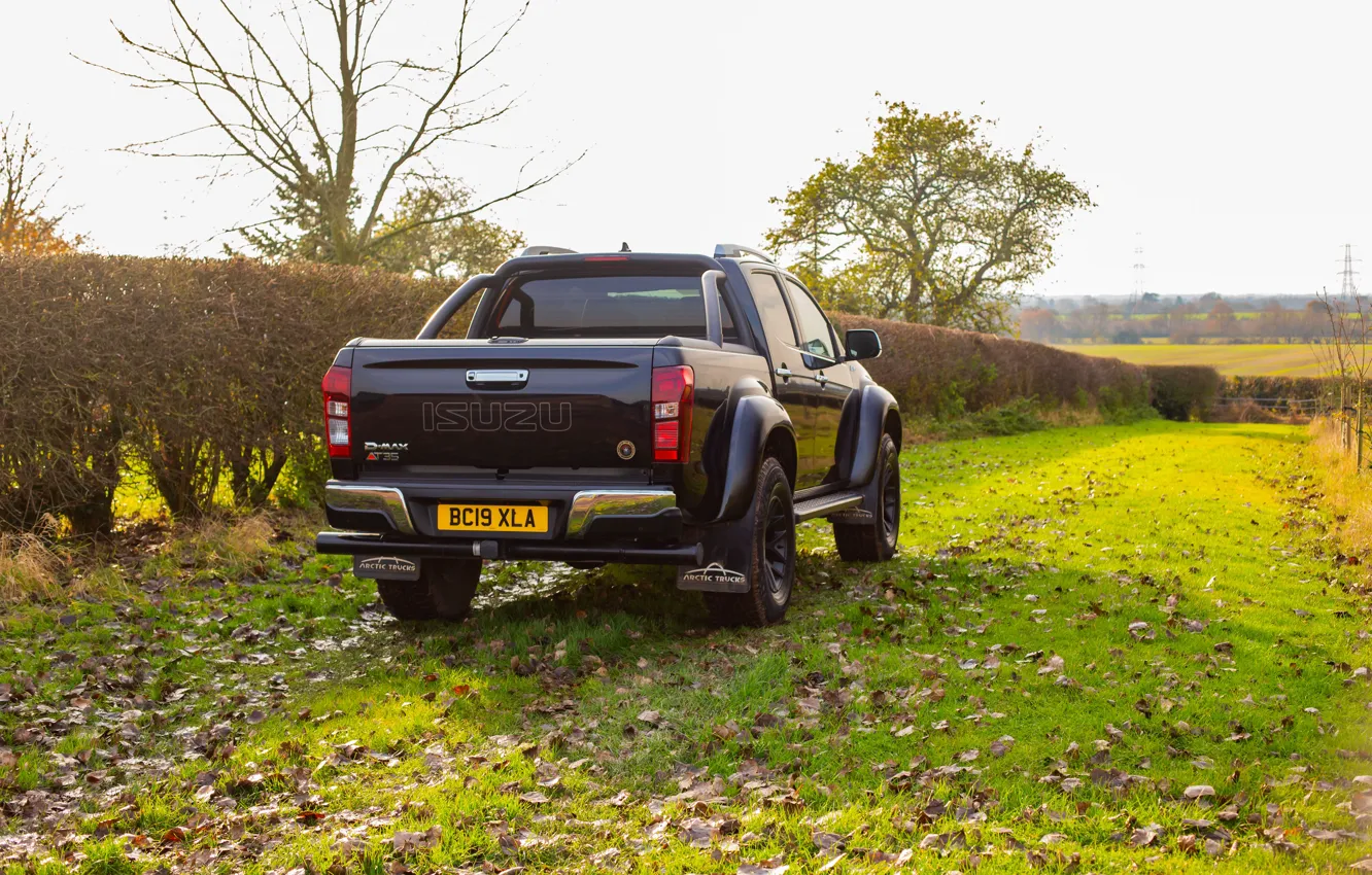 Photo wallpaper black, rear view, pickup, Isuzu, 2020, Arctic Trucks, D-Max, UK version