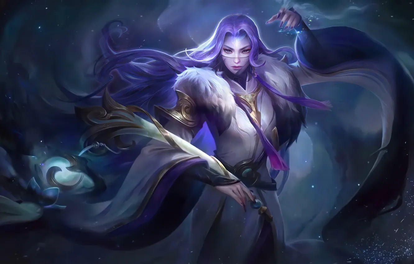 Photo wallpaper girl, magic, fantasy, Mobile Legends: Bang Bang!, Luo Yi