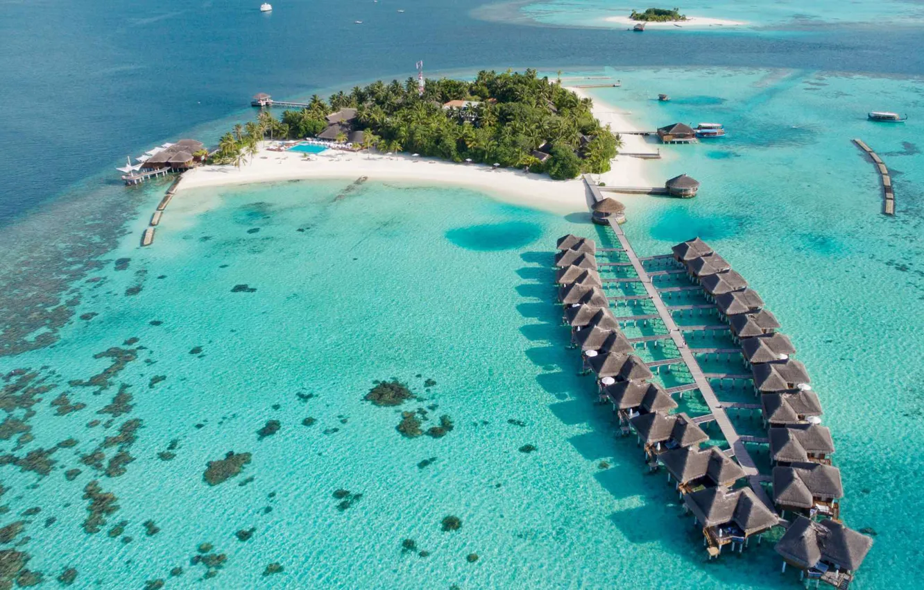 Photo wallpaper Islands, the ocean, resort, Laguna, Maldives, A Kuoni Hotel, Maafushivaru Maldives