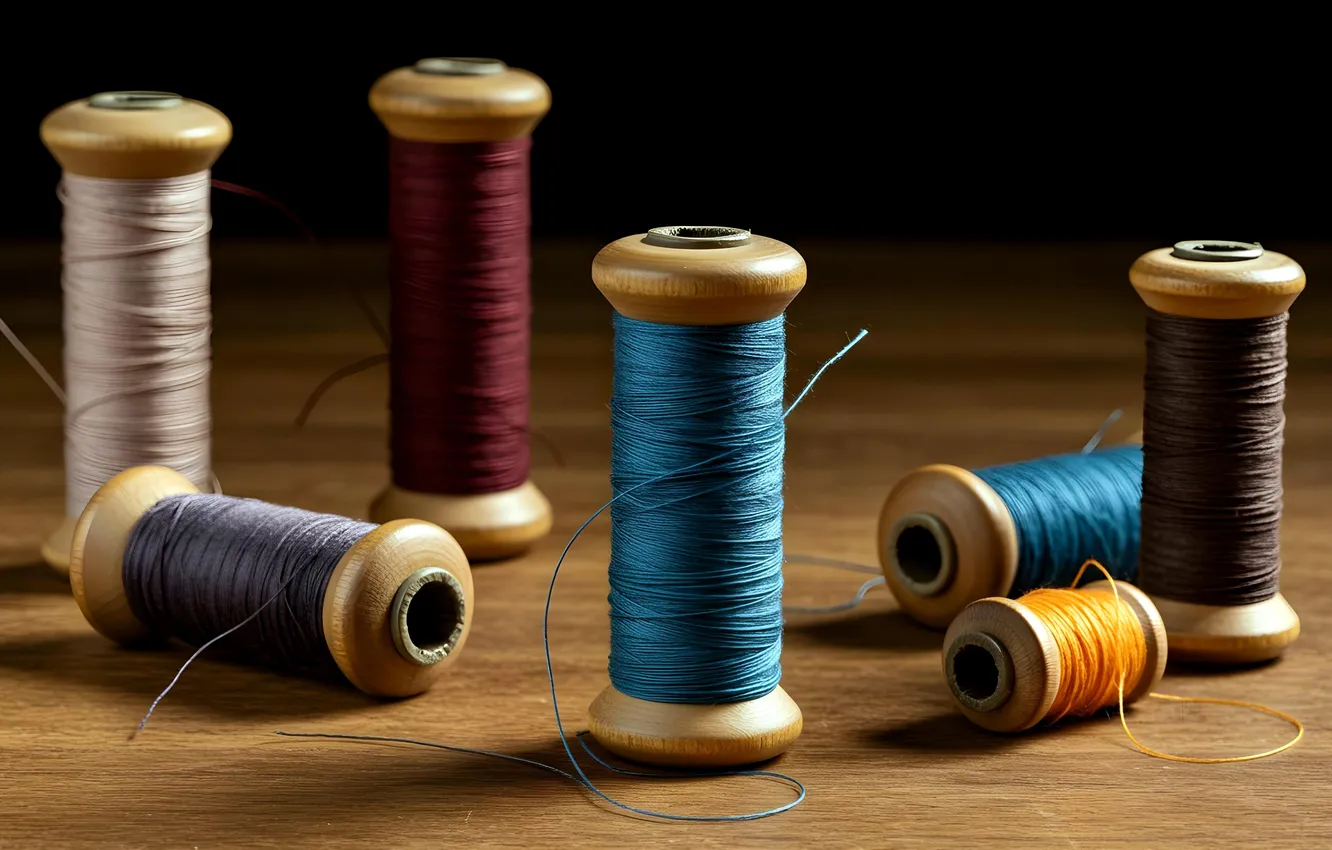 Photo wallpaper thread, coil, AI art