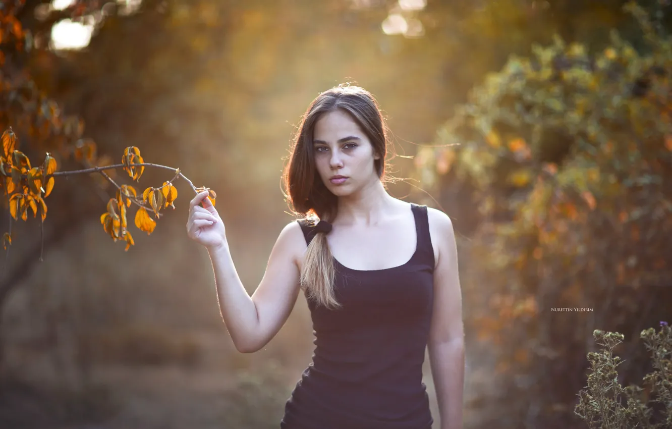 Wallpaper Look The Sun Trees Pose Model Portrait Branch Makeup