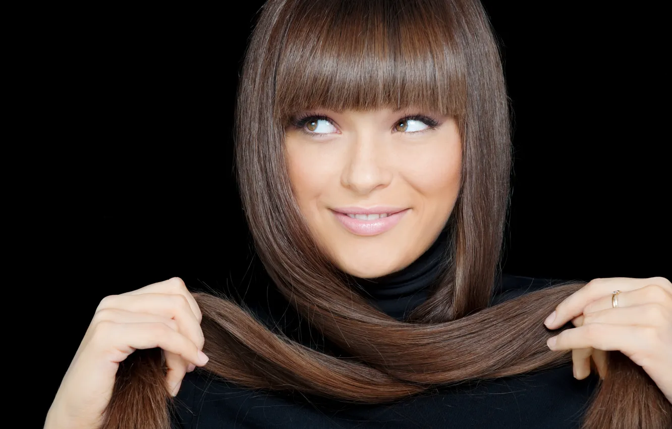 Photo wallpaper sexy, smile, hair