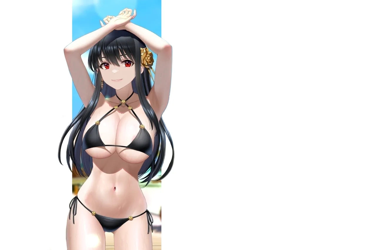 Photo wallpaper girl, sexy, boobs, anime, assasin, breasts, babe, bikini