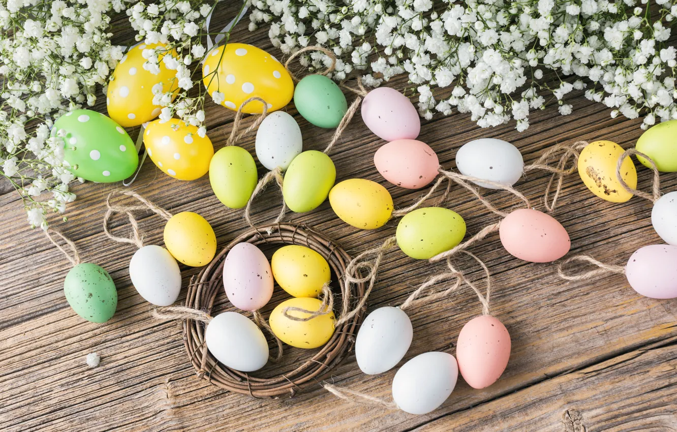 Photo wallpaper holiday, Easter, Eggs, Decoration, composition