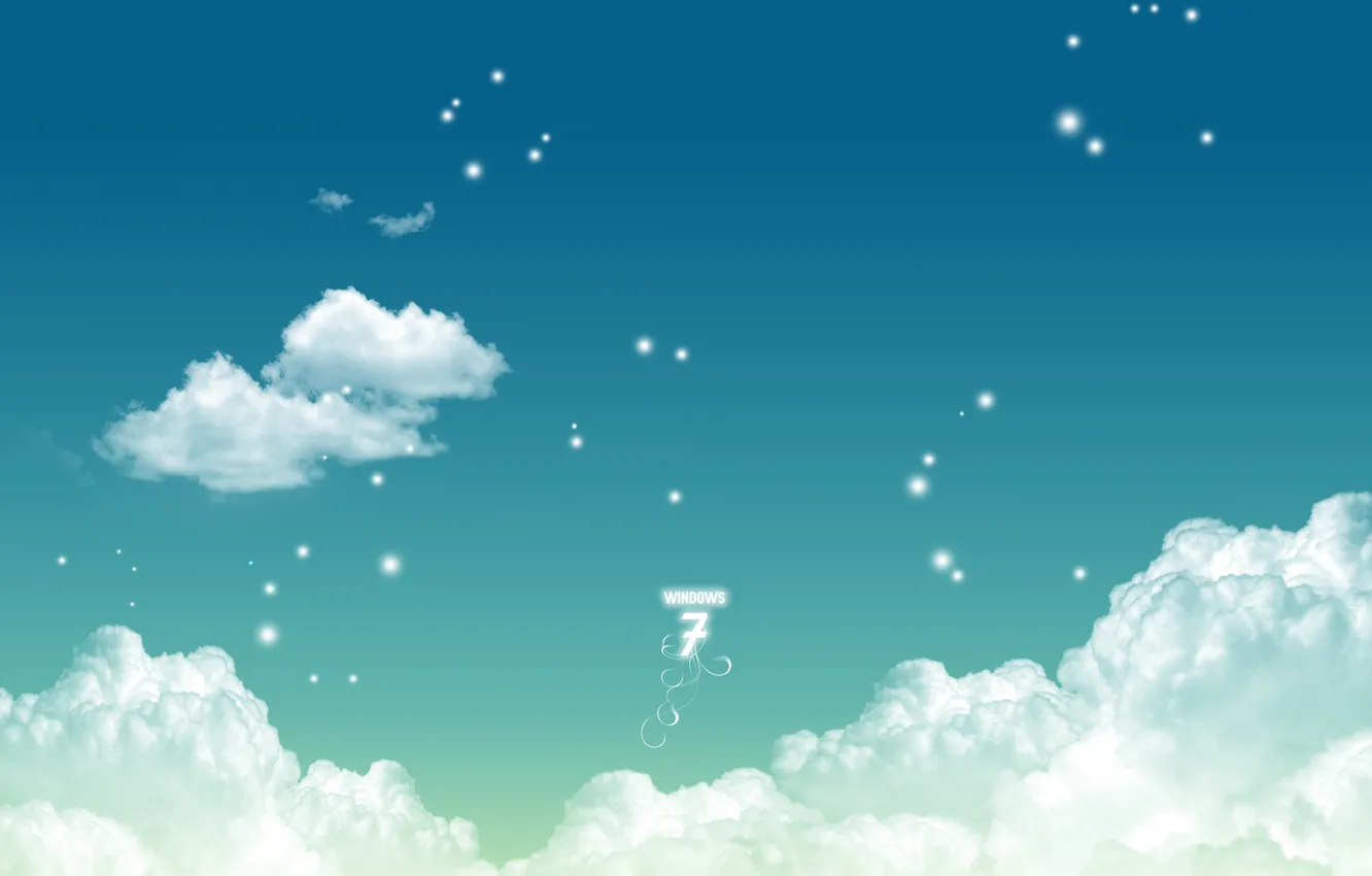 Photo wallpaper clouds, windows seven 7 style