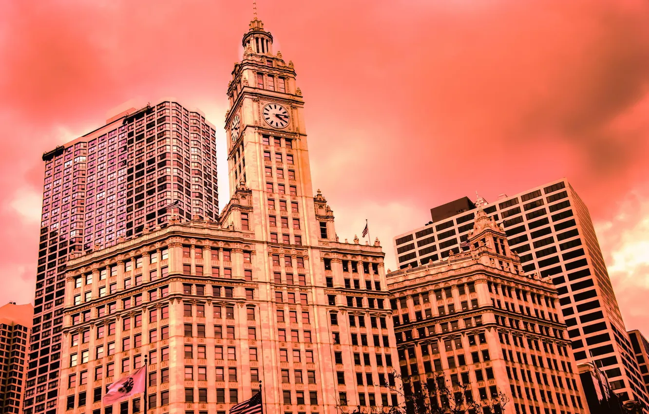 Photo wallpaper the sky, building, Chicago, USA, USA, America, Chicago, Illinois