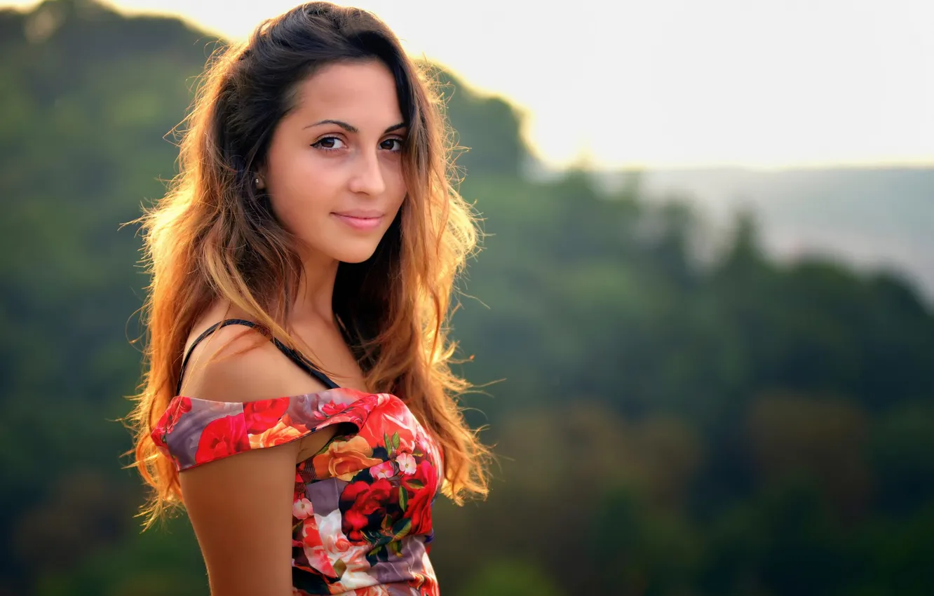 Photo wallpaper portrait, sunlight, brown-eyed, Les