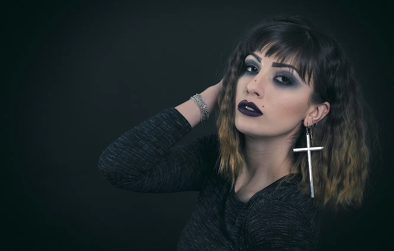 Photo wallpaper look, girl, portrait, Marta Falconi