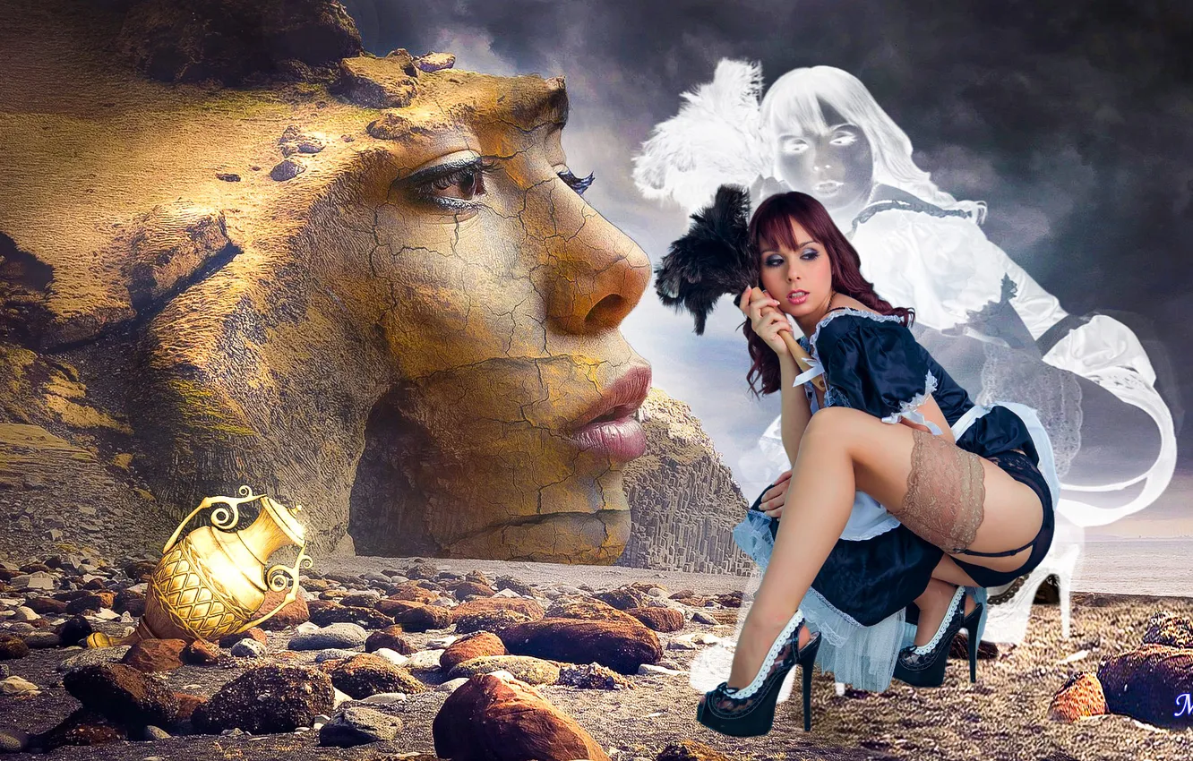 Photo wallpaper fantasy, girls, scenery
