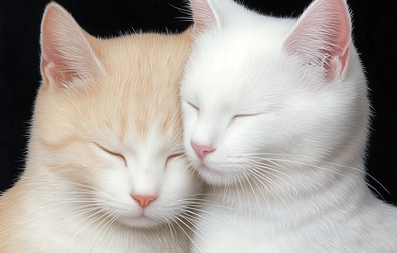 Photo wallpaper cat, cat, pose, faces, AI art, neural network