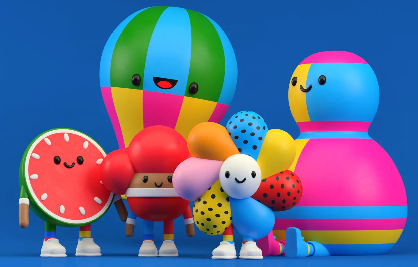 Photo wallpaper smile, toy, doll, layout, Isquare x Chocotoy