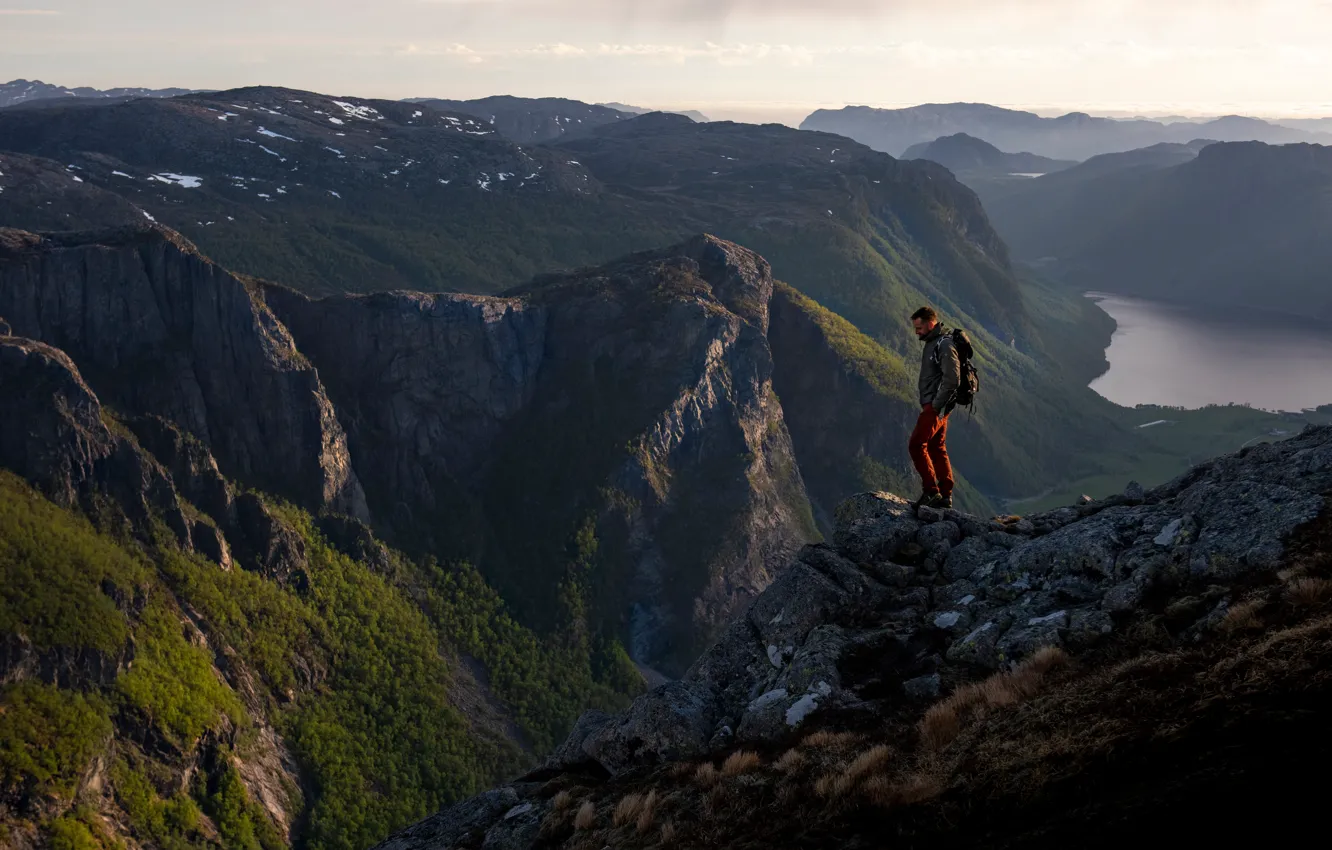 Photo wallpaper mountains, rocks, Norway, the fjord