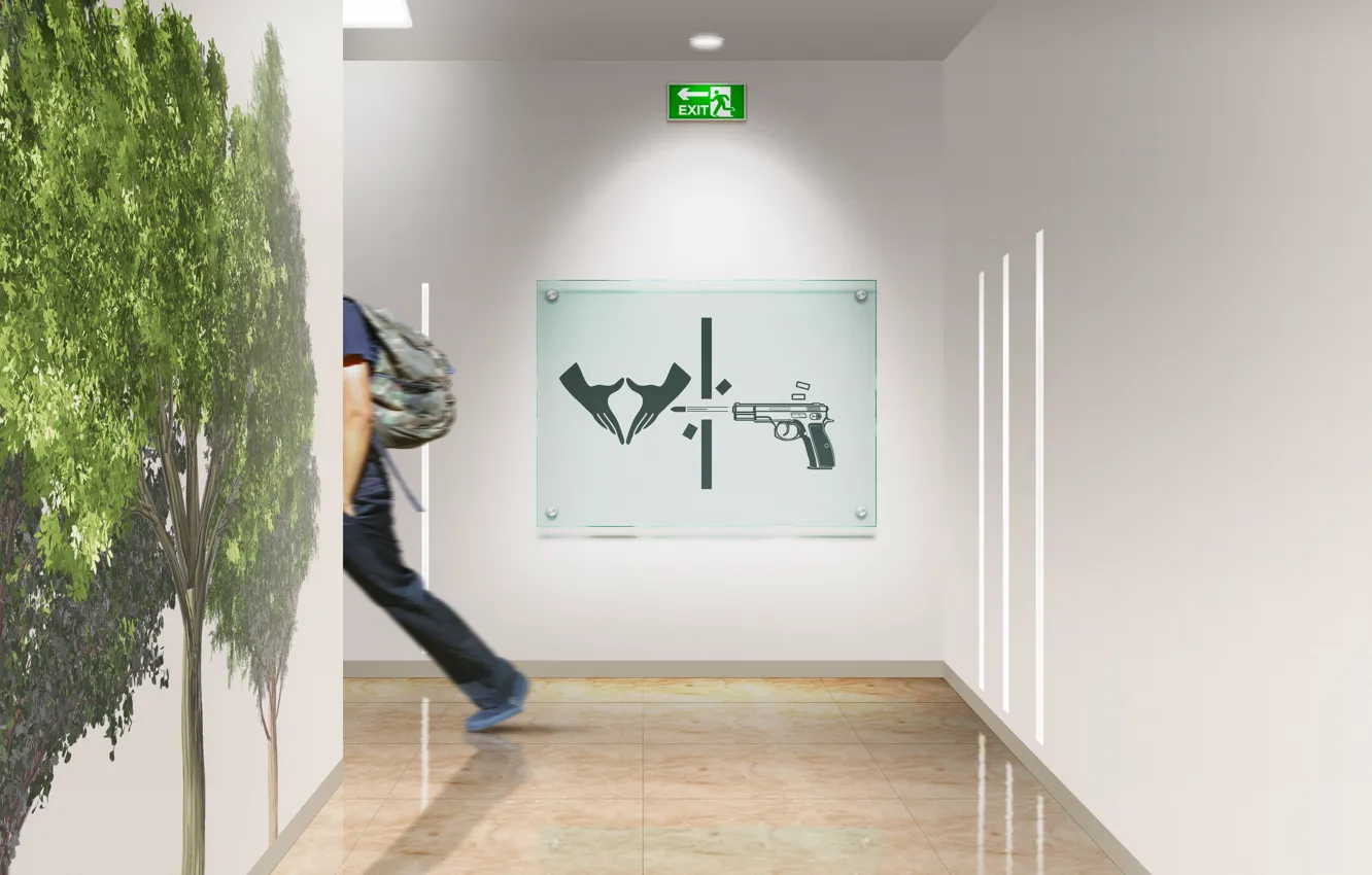 Photo wallpaper sign, public restroom, toilet sign