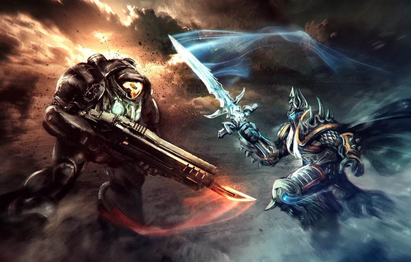 Photo wallpaper starcraft, warcraft, arthas, Jim Raynor, Heroes of the Storm, moba, Stitches