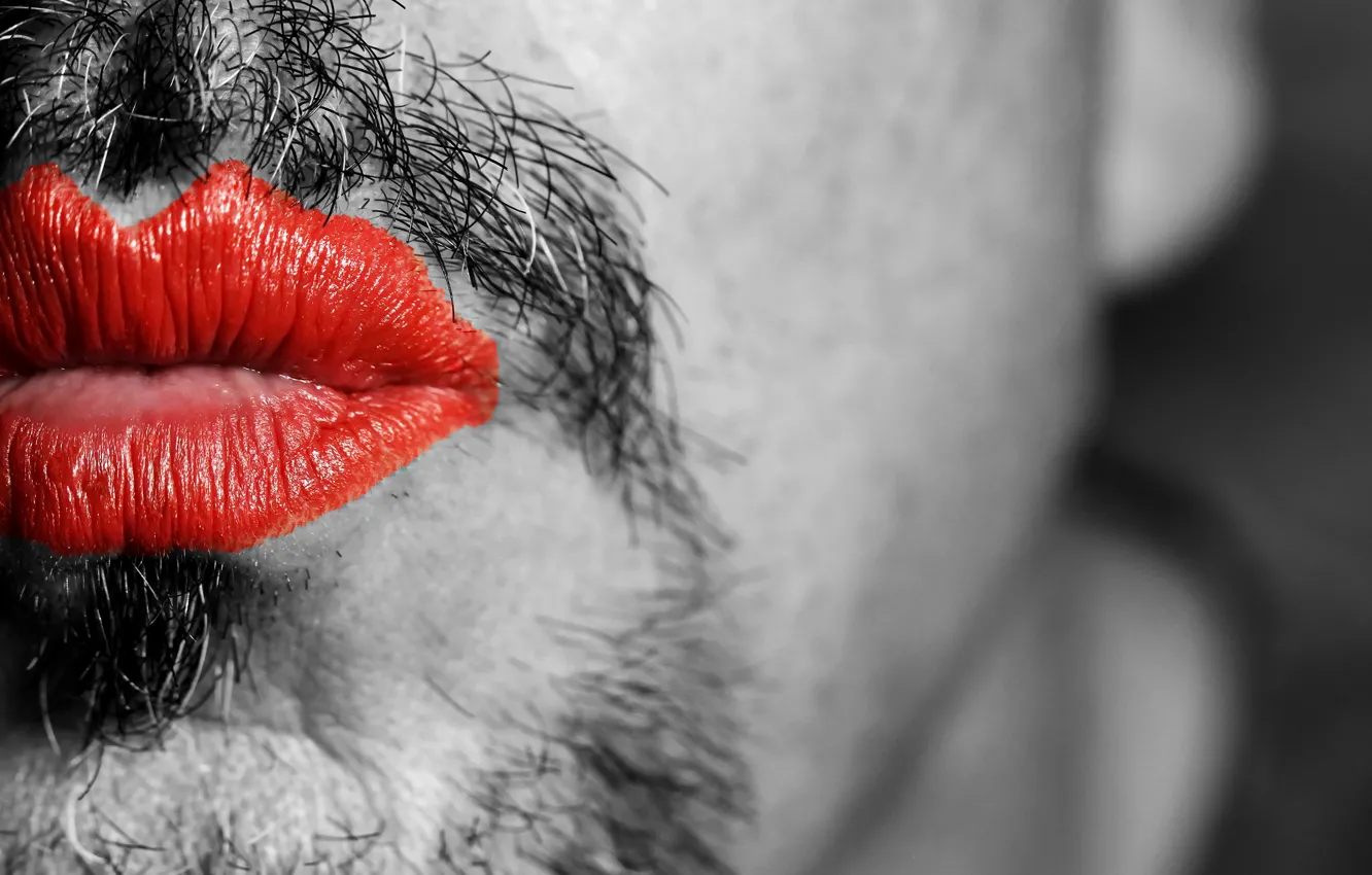 Photo wallpaper people, lips, orientation