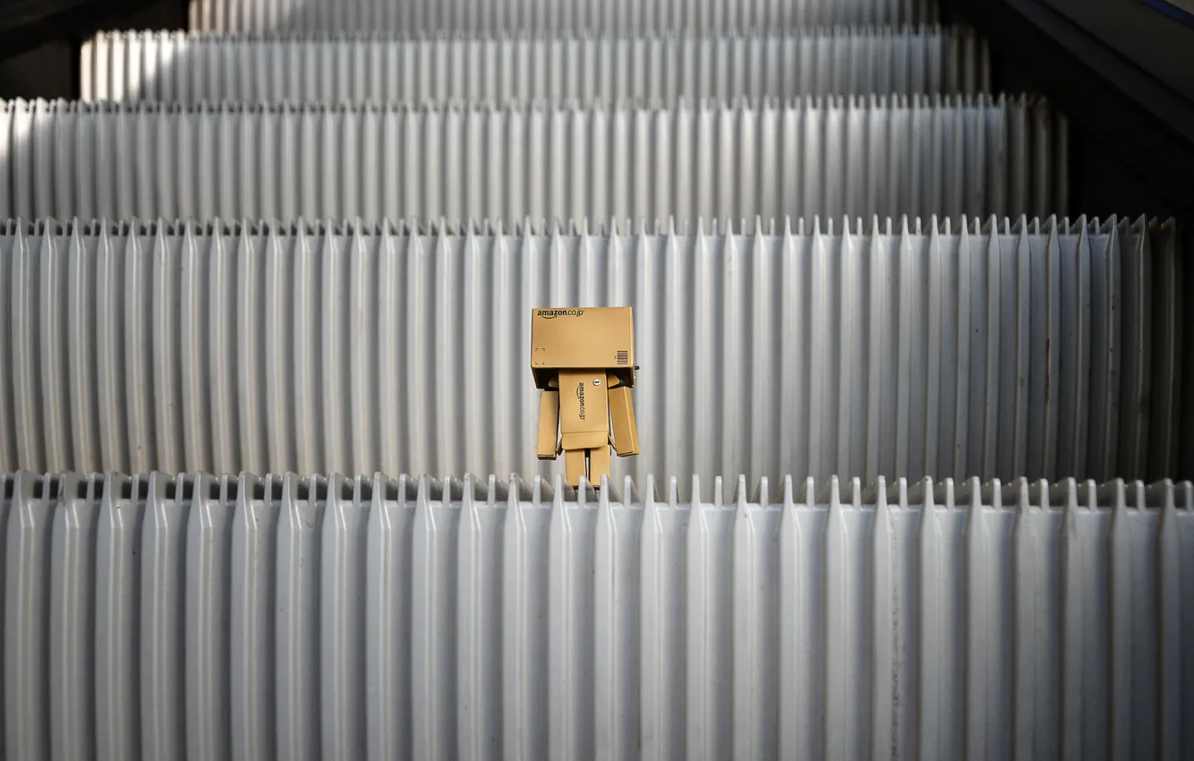 Photo wallpaper box, toy, cardboard, danbo, box, toy, escalator, escalator