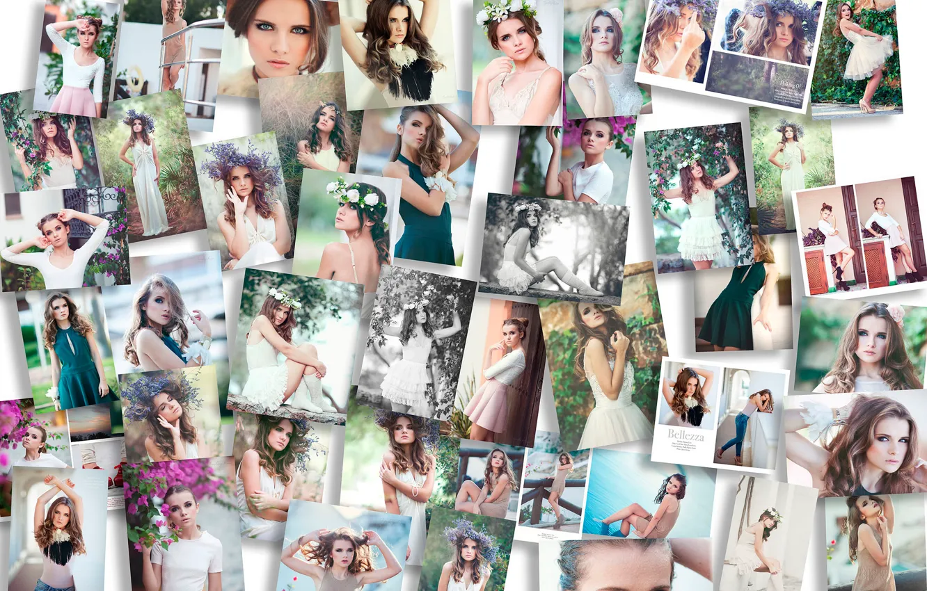 Photo wallpaper photo, collage, model, Marina Pukhyr