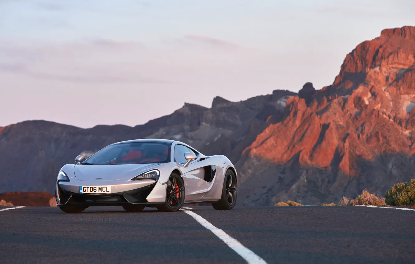 Photo wallpaper road, auto, markup, McLaren, supercar, the front, McLaren, 570GT