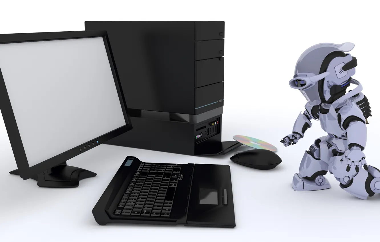 Photo wallpaper robot, computer, hi-Tech