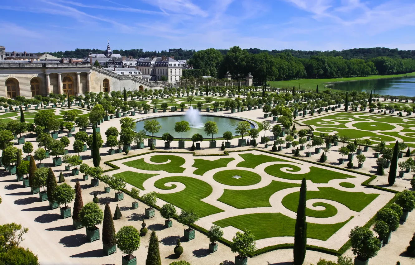 Photo wallpaper France, Versailles, Castle, Garden, Architecture