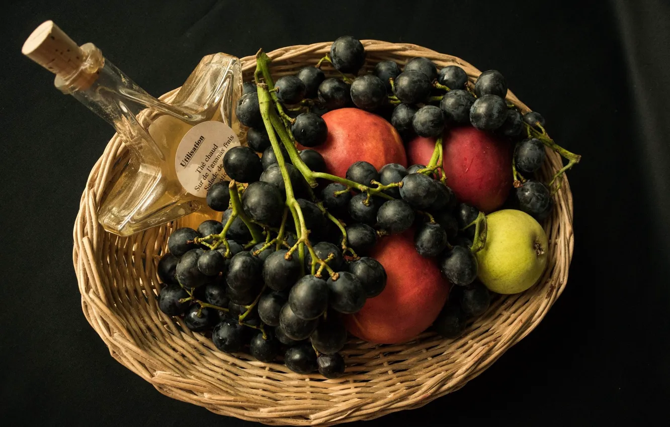 Photo wallpaper berries, fruit, black background