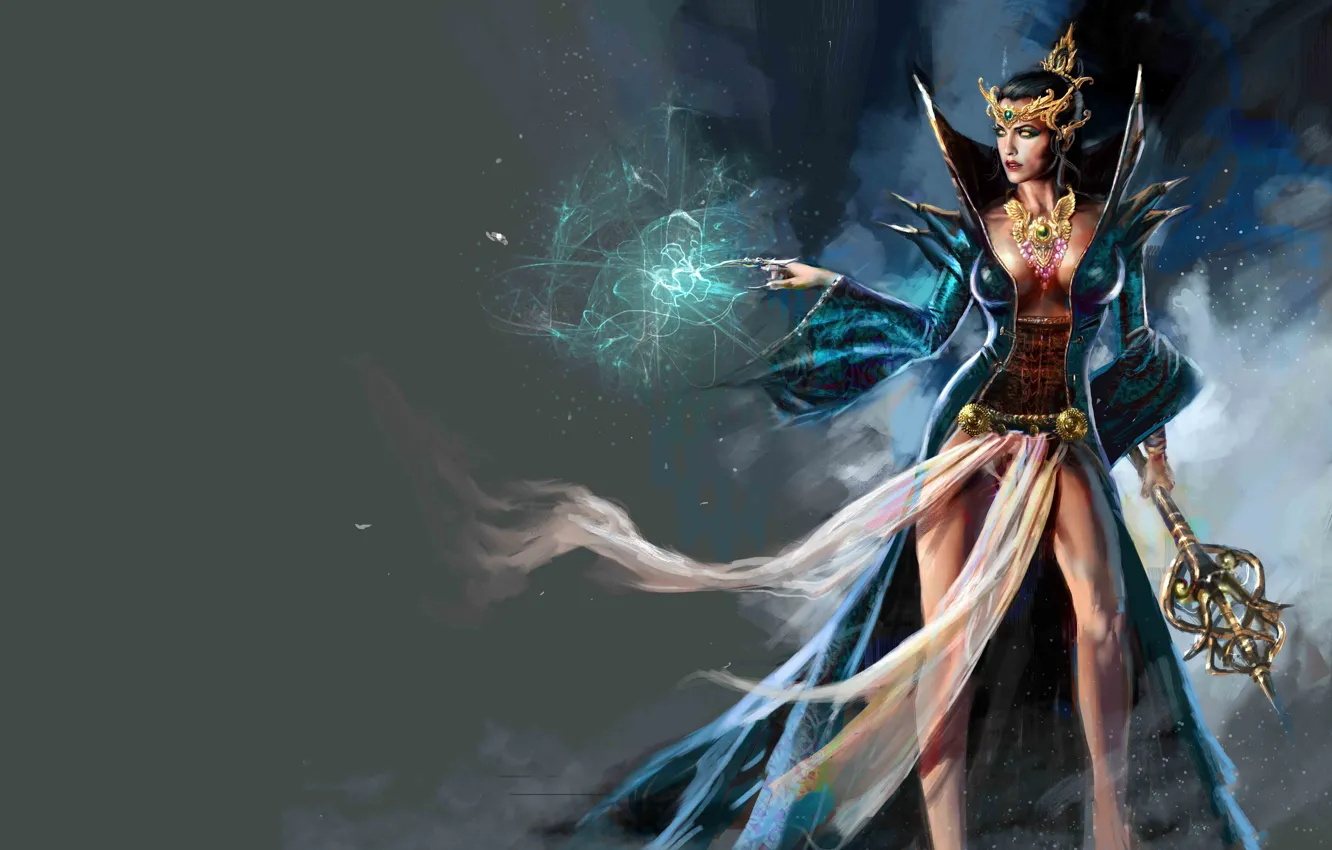 Photo wallpaper girl, magic, witch