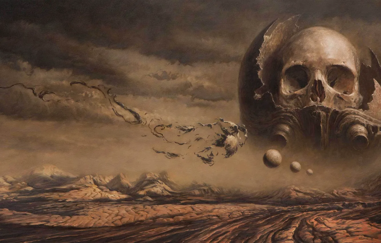 Photo wallpaper death, desert, skull, sake, Nick Keller