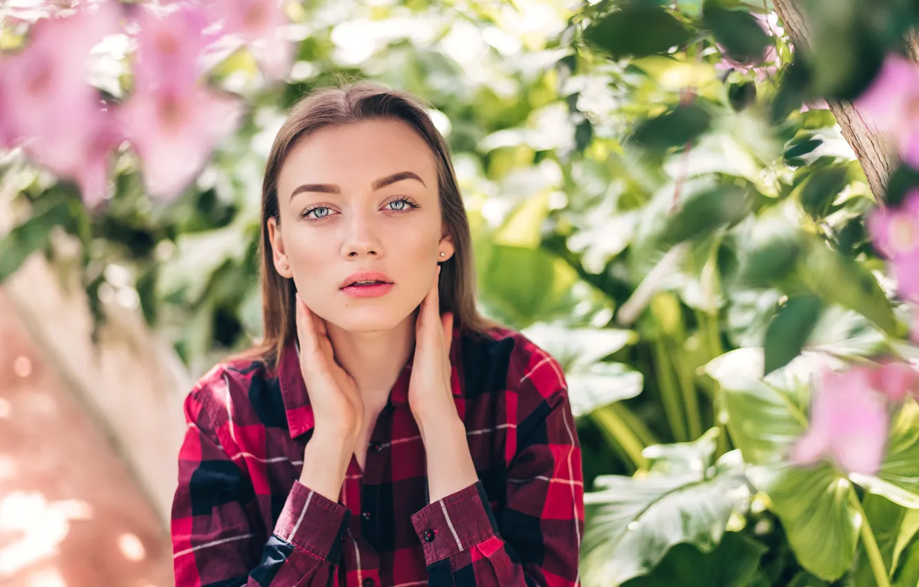 Photo wallpaper girl, shirt, beautiful, Viktor Kobzev